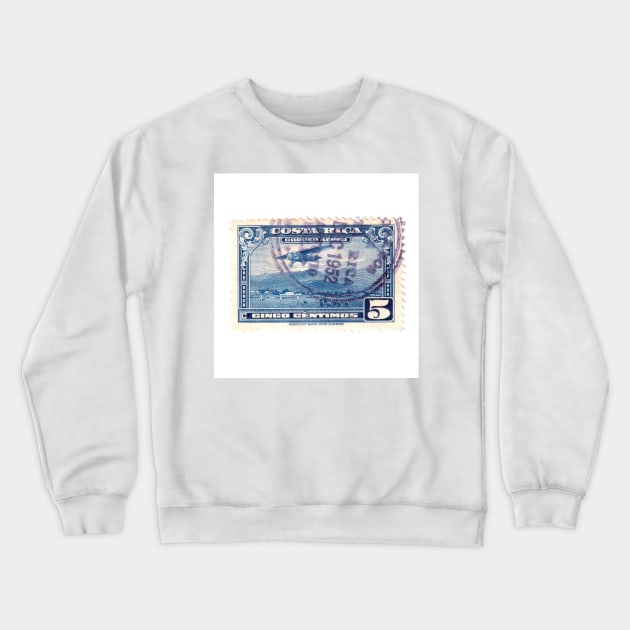 Costa Rica stamp, 1952 Crewneck Sweatshirt by rogerstrawberry